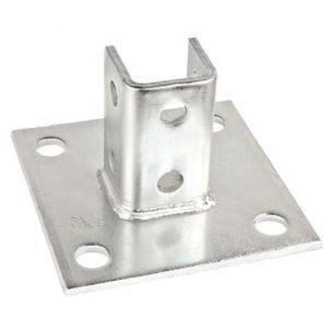 4 Hole Single Channel Post Base For 1 58 In Strut Zinc Plating