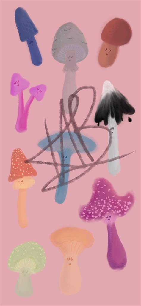 Mushroom Illustration Cute Fungi Swiftie Wallpaper Eras Etsy