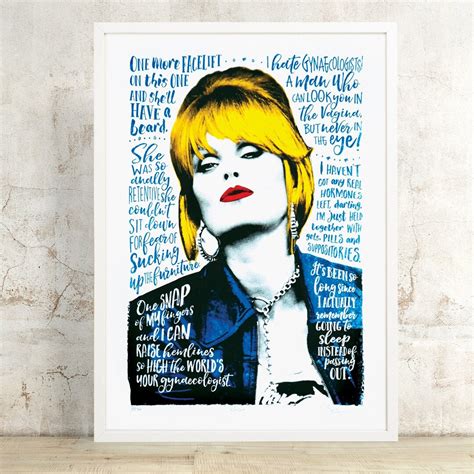 Patsy Ab-fab Inspired Limited Edition, Punk, Retro, Hand Printed ...