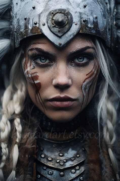 Viking Warrior Woman With War Paint Digital Download Scandinavian ...