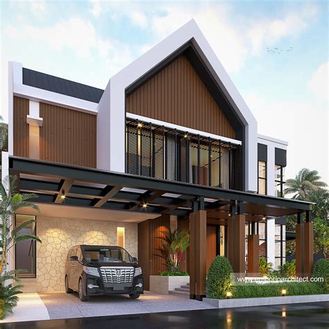 Desain Tampak Depan Rumah Modern Lantai Bapak Adam Di Bsd Tangerang