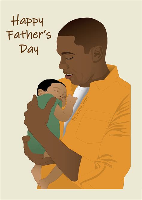 African American Father With Baby Fathers Day Card Happy Fathers