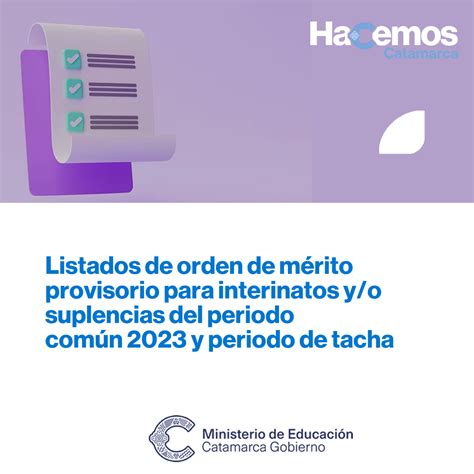 Ministerio De Educaci N Gobierno De Catamarca Listados De Orden De