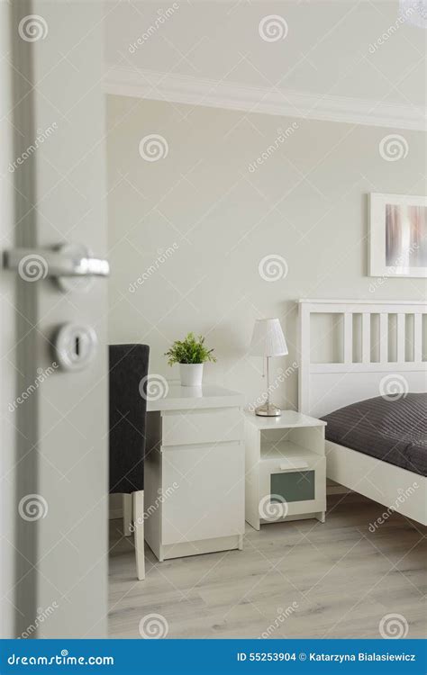 Open Door To Cozy Bedroom Stock Photo Image Of House 55253904