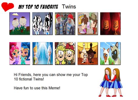 Top 10 Favorite Twins By Mjmagicwolfgirl On Deviantart