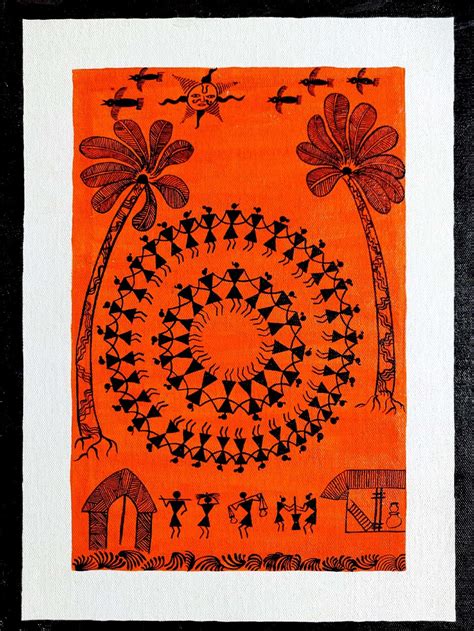 Buy Folk Dance Warli Art Handmade Painting By Rashmi Puranik Codeart