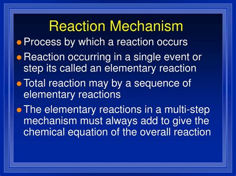 Ppt Reaction Mechanism Powerpoint Presentation Free Download Id