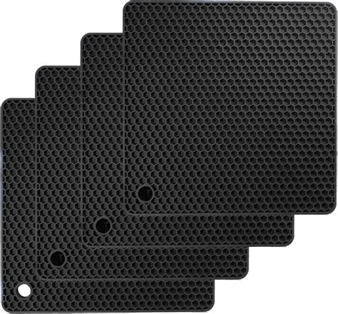 Amazon Sdzonges Silicone Trivet Pcs Silicone Hot Pads For Kitchen Black X Silicone
