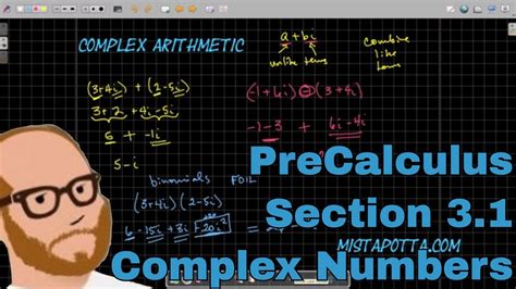 Precalculus Section 3 1 Complex Numbers Youtube