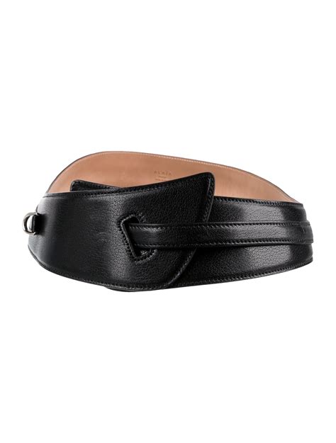 Loewe Wide Leather Waist Belt Black Belts Accessories Low