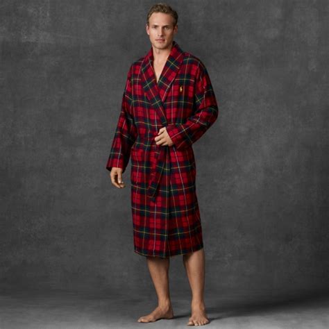 Polo Ralph Lauren Plaid Flannel Robe In Red For Men Lyst