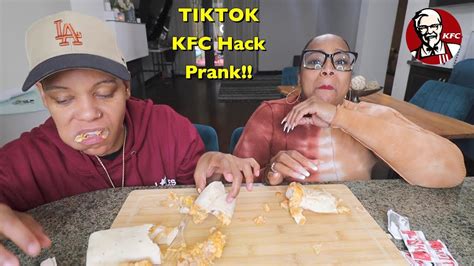 FAKE TIKTOK KFC CHICKEN WRAP HACK PRANK SHE ALMOST THREW UP YouTube