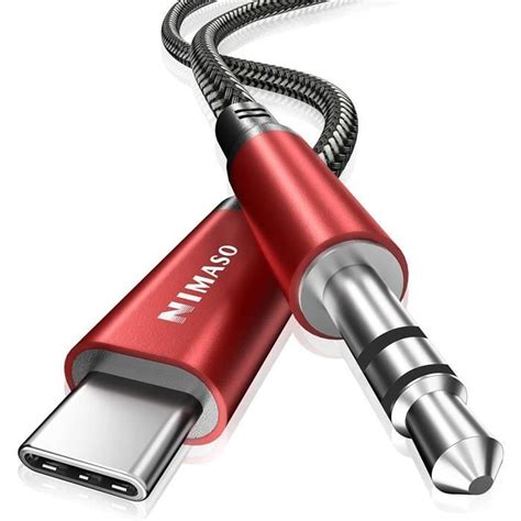 Nimaso Câble Auxiliaire Audio Usb C Vers 35 Mm Mâle Câble Aux Câble Type C 35mm Stéréo