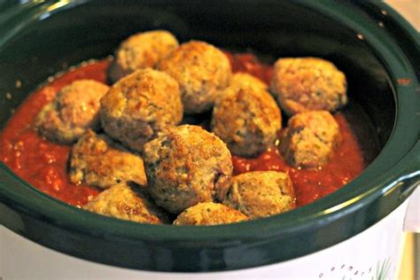 Slow Cooker Turkey Meatballs And Tomato Sauce Renee S Kitchen Adventures