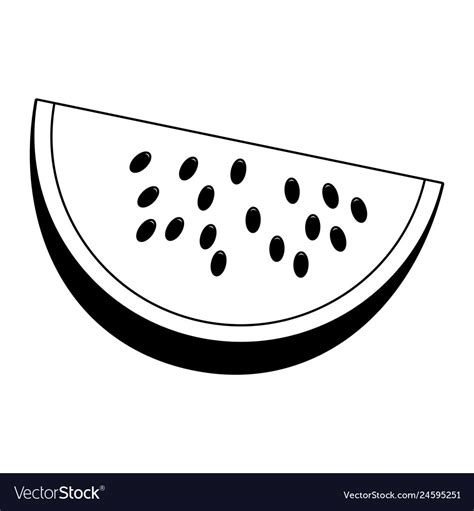 Watermelon Vector Black And White