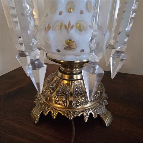 Blazing Auctions 1960 S Gold Gilt Glass Shade Lamp W Napoleon III