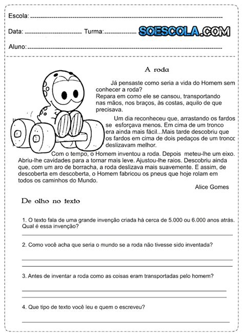 Texto De Portugues Para 4 Ano