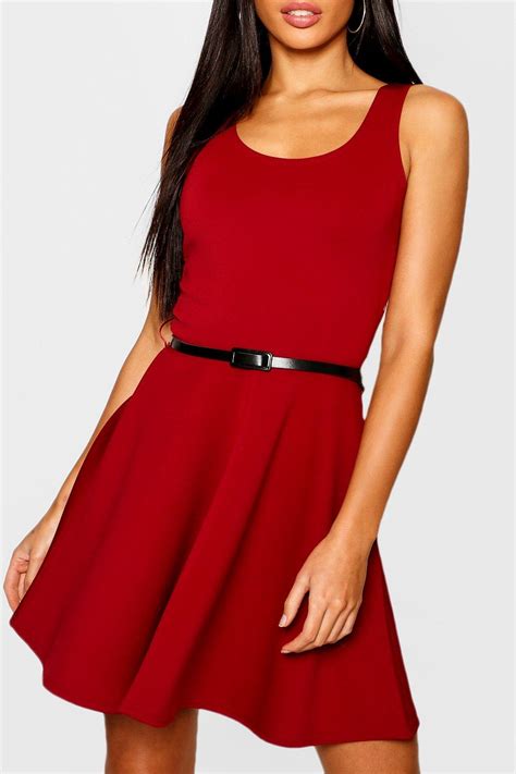 Boohoo Womens Scoop Neck Skater Dress Ebay