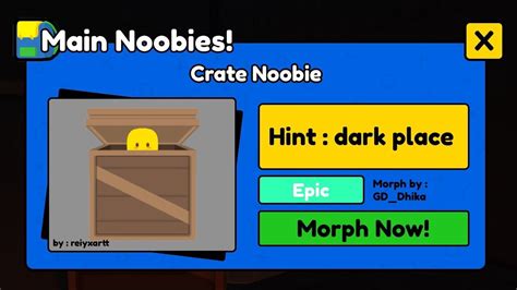 How To Get CRATE Noobie In FIND THE NOOBIES MORPHS Roblox YouTube