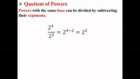 Examples Of Quotient Of Powers