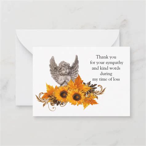 Sunflower Angel Thank You Card Zazzle