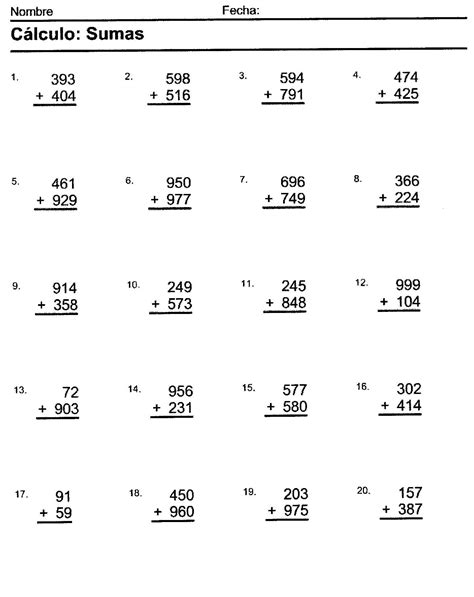 Ejercicios De Matematicas Sumas Y Restas Para Tercer Grado Math Subtraction Singapore Math