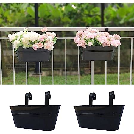 Amazon Foaincore 9 Pcs Metal Iron Railing Planter Oval Fence