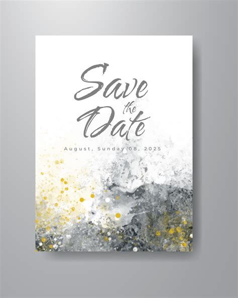 Save The Date With Watercolor Background Design For Your Invitation