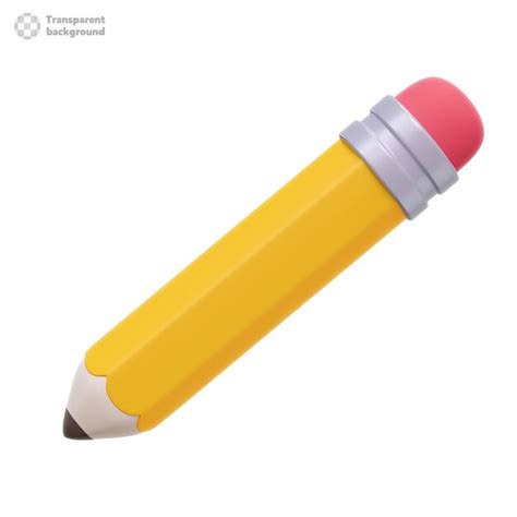 Ic Ne D Crayon Jaune Avec Une Gomme Rouge Psd Premium