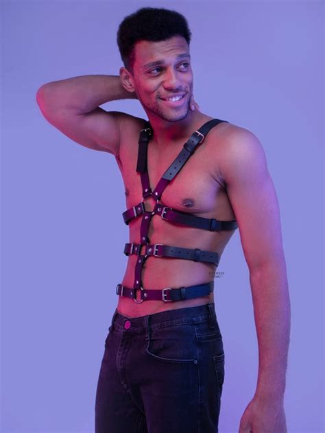 Mens Leather Body Harness Lingerie Full Body Harness Belt Etsy