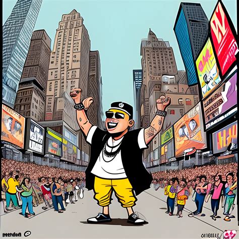 Tibu Hip Hop Celebrando En Las Calles De New York Cartoon Cart