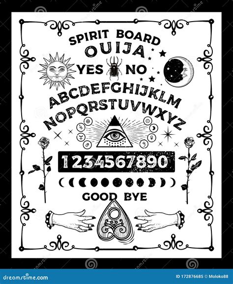 Ouija Board With Pumpkin. Occultism Set. Vector Illustration For Kids ...