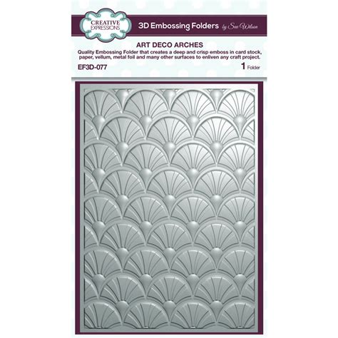 Sue Wilson 3D Embossing Folder Art Deco Arches EF3D 077 Craftlines B V