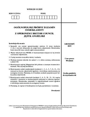 Fillable Online Prbny Egzamin Smoklasisty Z Wydawnictwem Operon Za