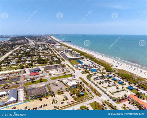 Aerial View Of Cocoa Beach Pier And Cape Canaveral Stock Photo Image