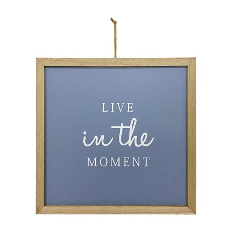 'Live in the Moment' Wall Art, Blue