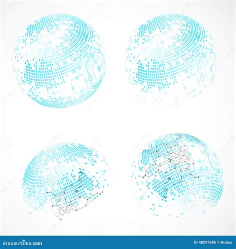 Abstract Technology Globe Background Stock Vector Illustration Of