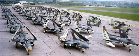 Fleet Air Arm Carrier Air Wing Lined Up At RNAS Yeovilton In The Early