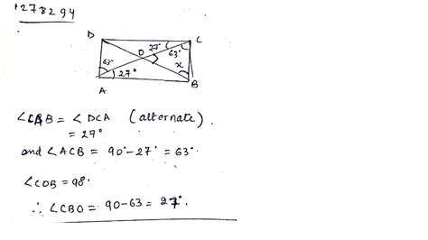 The Adjoining Figure Is A Rectangle Whose Diagonals Ac And Bd Intersect