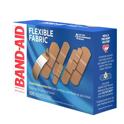 Band Aid Brand Flexible Fabric Adhesive Bandages Comfortable Sterile