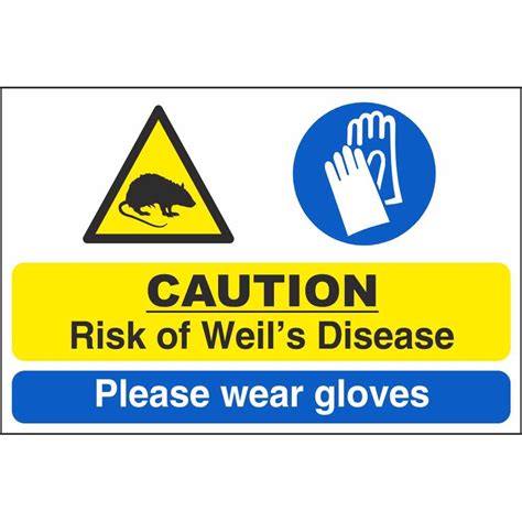 Caution Risk Of Weils Disease Please Wear Gloves Signs Multi Notice