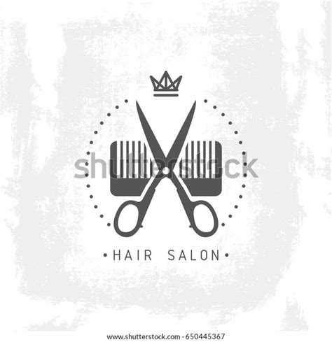 Hair Salon Logo Scissors Comb Vector Stock Vector Royalty Free