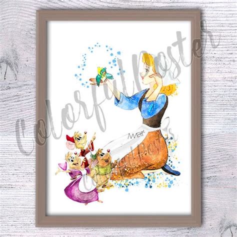 Cinderella Print Set Of 5 Cinderella Poster Disney Wall Decor Etsy