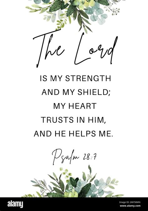 Psalm The Lord Is My Strength Shield Bible Verse Printable