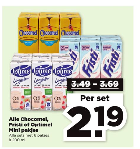 Alle Chocomel Fristi Of Optimel Mini Pakjes A Ml Aanbieding Bij Plus