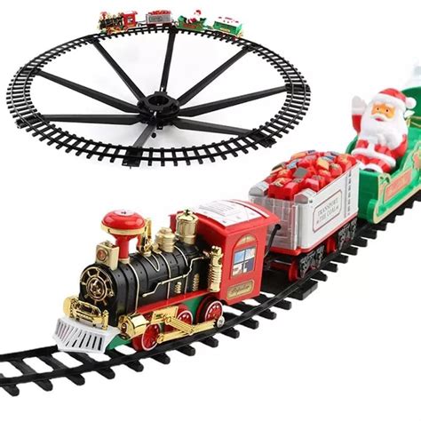 Buy QAQQVQ Train Set For Under The Tree With Lights, And Sounds - Holiday Train Around Christmas ...