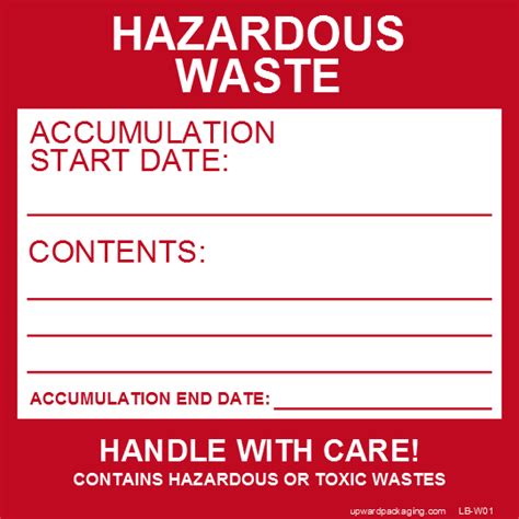 Hazardous Waste Labels - Upward Packaging Inc