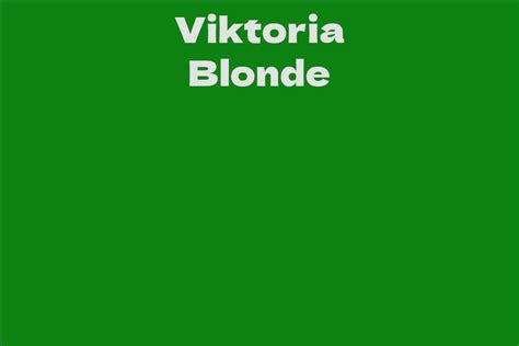 Viktoria Blonde Facts Bio Career Net Worth AidWiki
