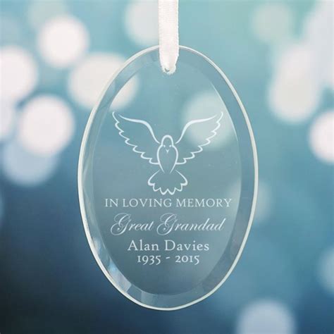 Personalised In Loving Memory Oval Hanging Glass Ornament The Gift