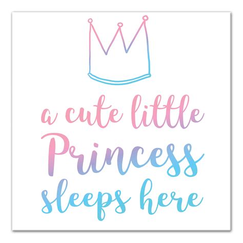 Creative Products A Cute Little Princess Sleeps Here 12x12 Canvas Wall Art